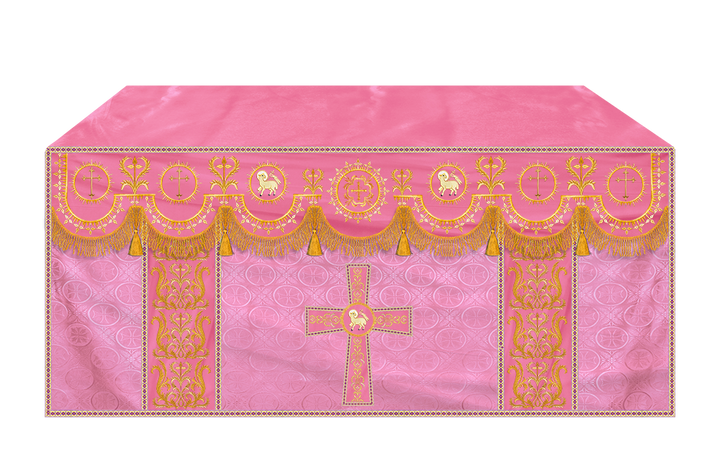Embroidered Altar Frontal with Ornate Orphrey & Cross Design