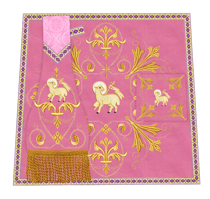 Embroidered Altar mass Set with motif and Trims