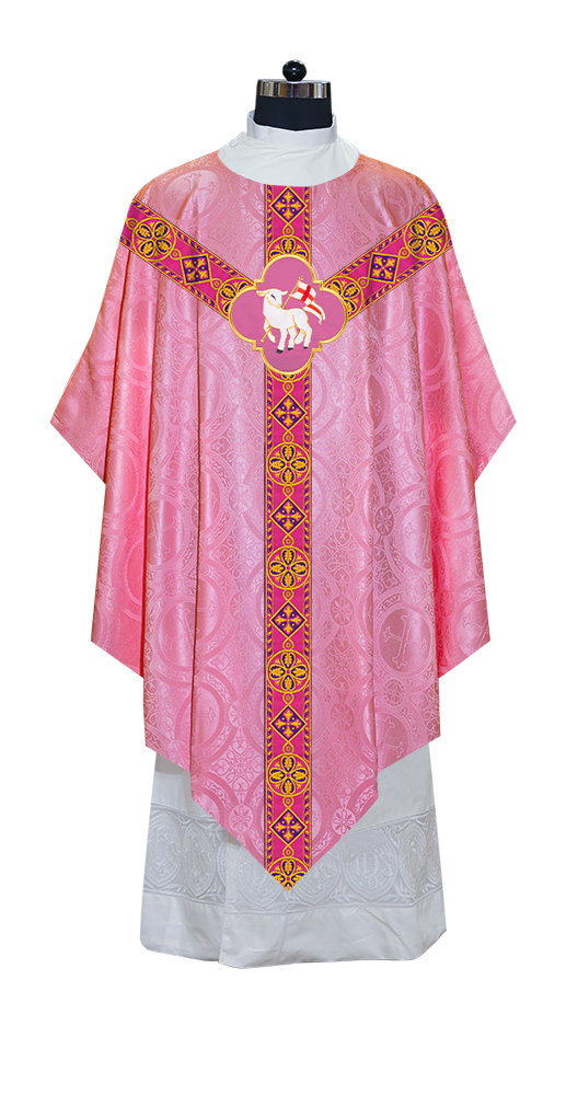 Pugin Chasuble with Braided Lace Orphrey