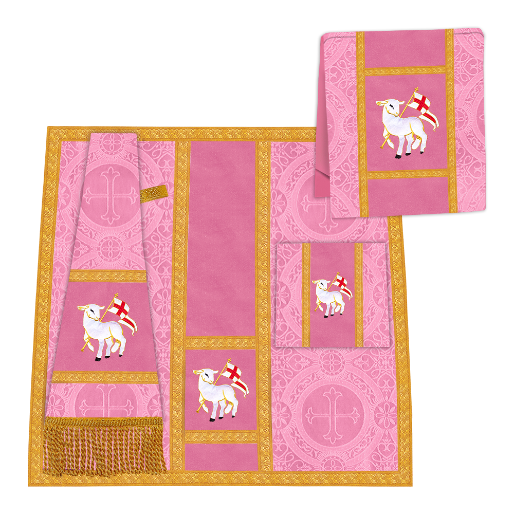 Casulla romana con trenzas tejidas