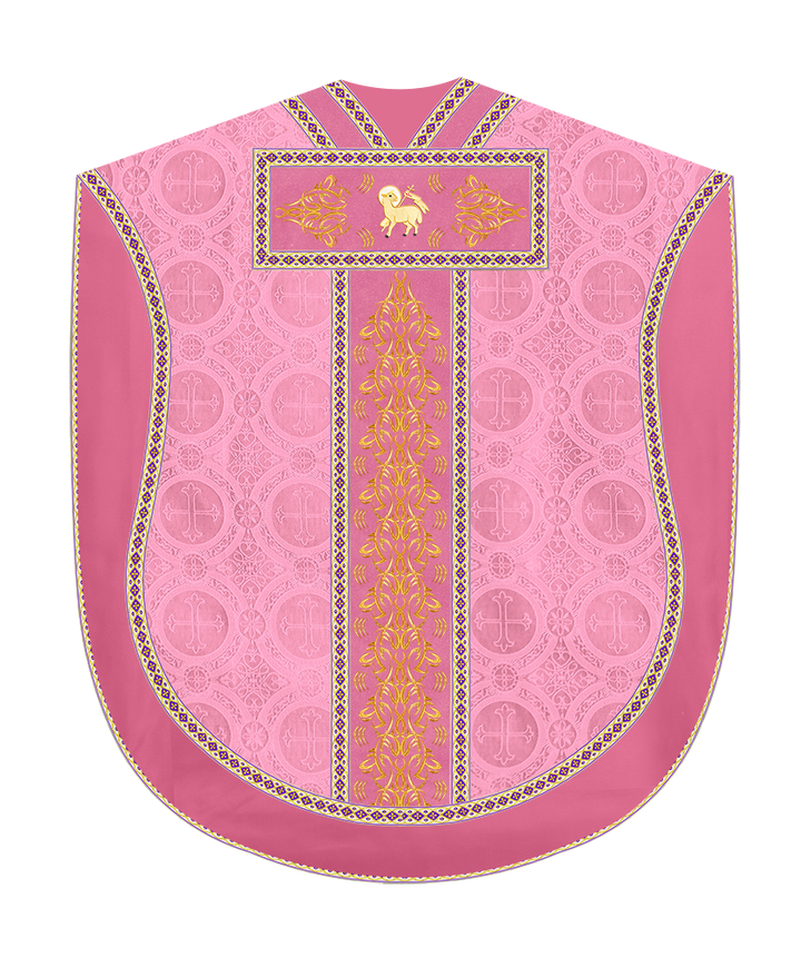 Borromean Chasuble Vestment With Braided Orphrey and Trims