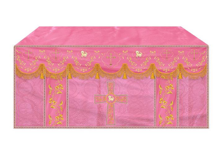 Altar Table Cloth With Floral Embroidery trims