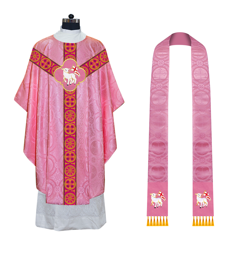 Gothic Chasuble Vestment with Y type braided orphrey