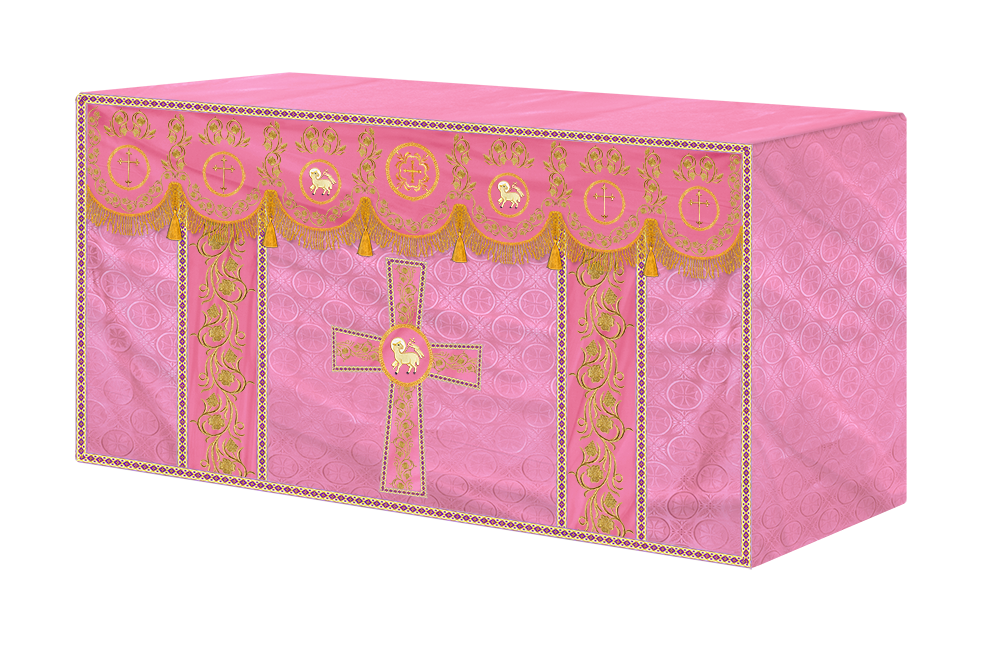 Embroidered Altar Cloth Embellished with Spiritual Motifs