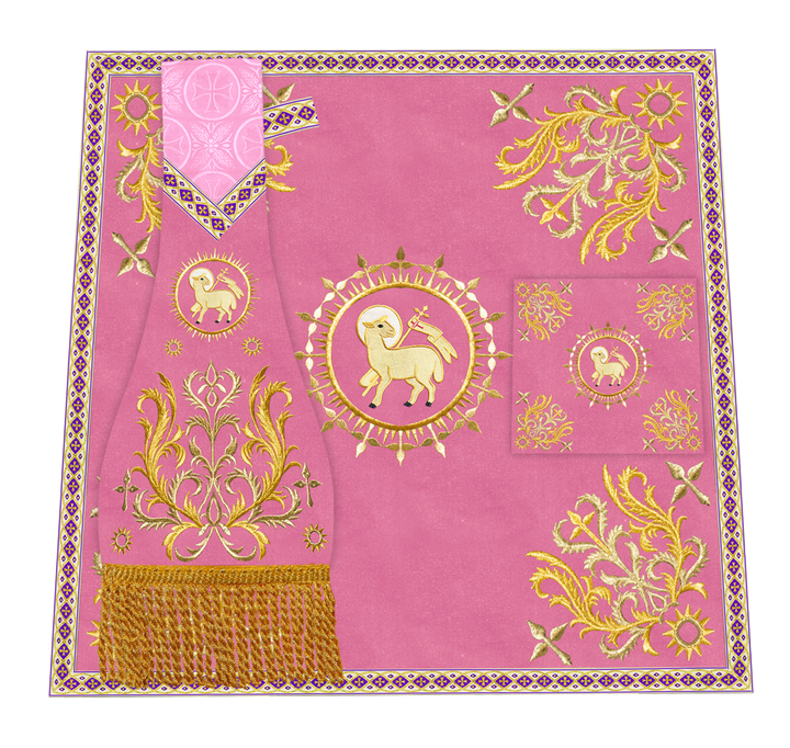 Embroidered Altar Frontal with Ornate Orphrey & Cross Design