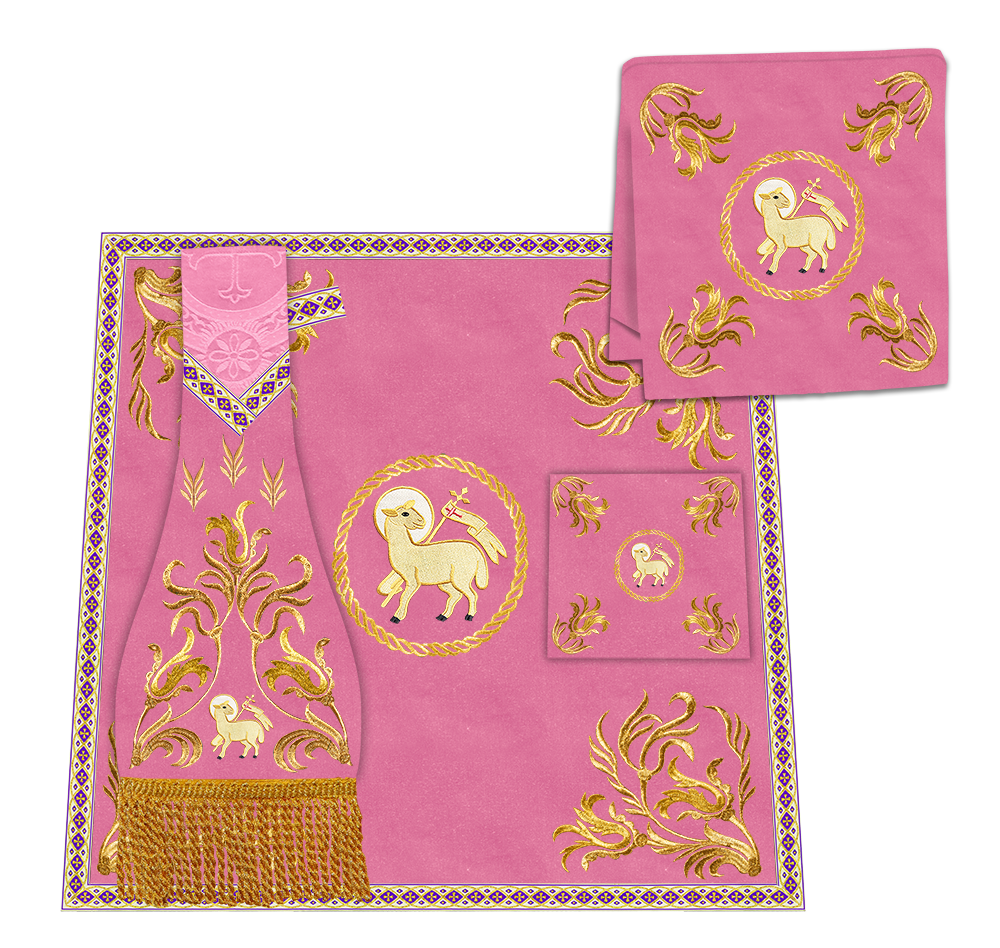 Roman Chasuble Vestment With Woven Braids and Trims