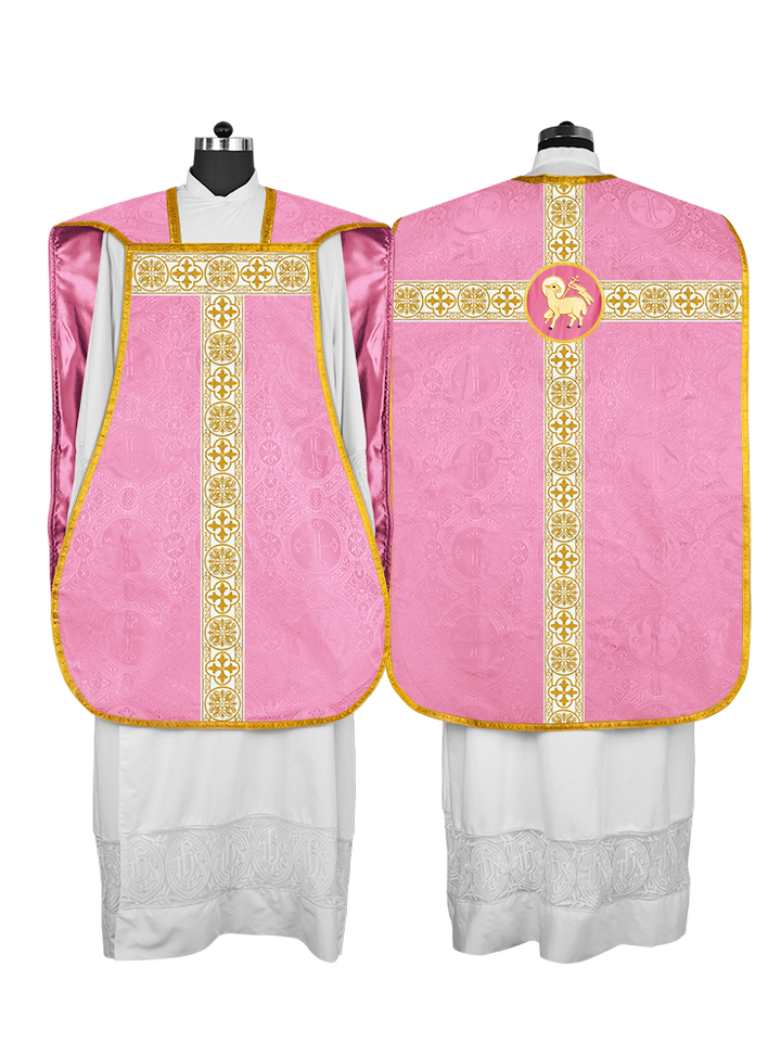 Casulla católica romana con motivo espiritual 