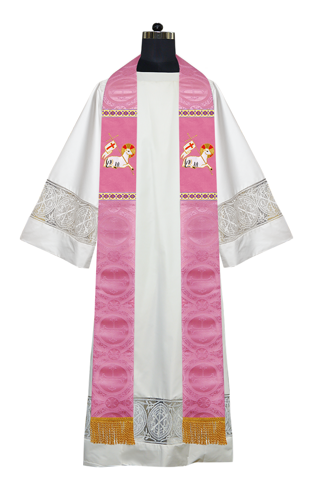 Embroidered LAMB Liturgical Clergy stole