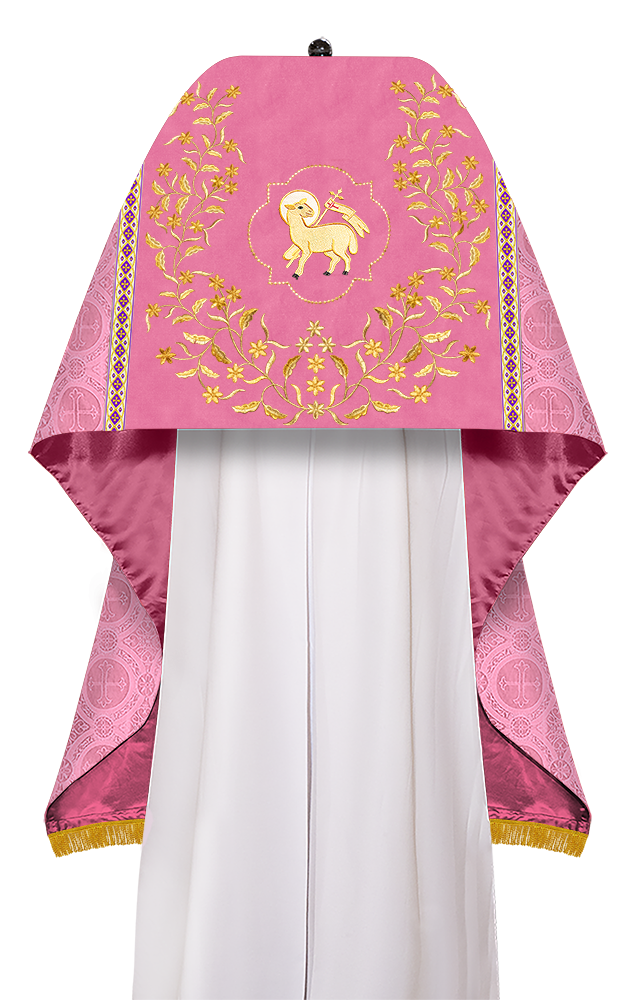 Humeral Veil Vestment with Floral Embroidered Trims