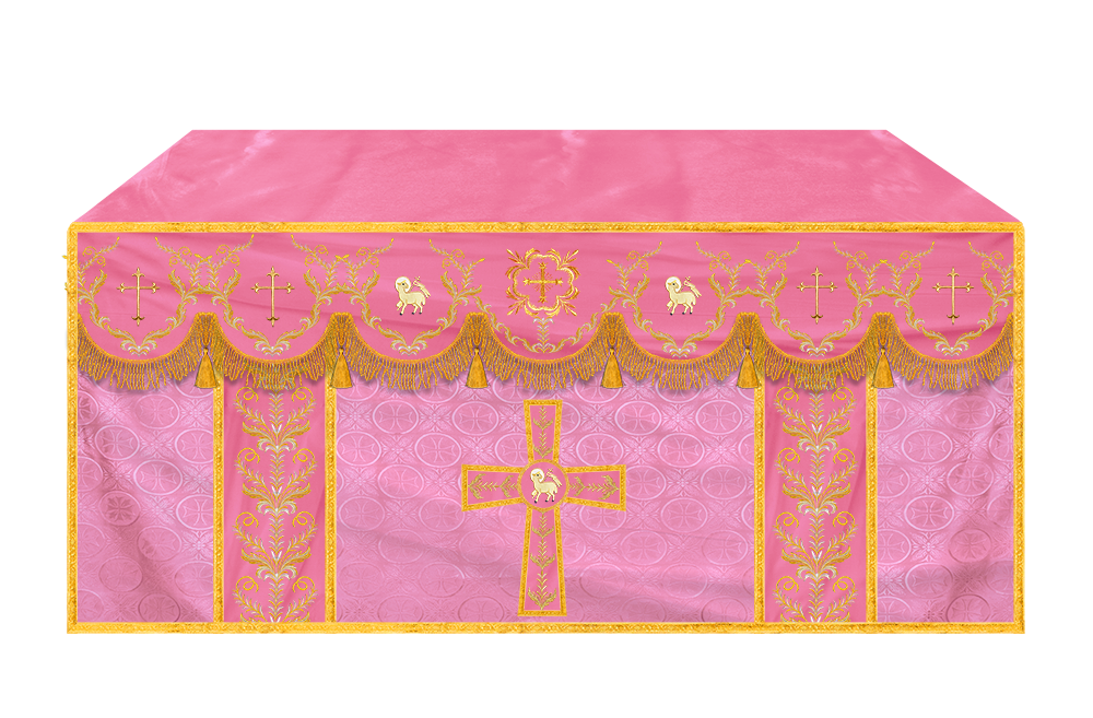 Handcrafted Church Altar Cloth with Detailed Embroidered Trims