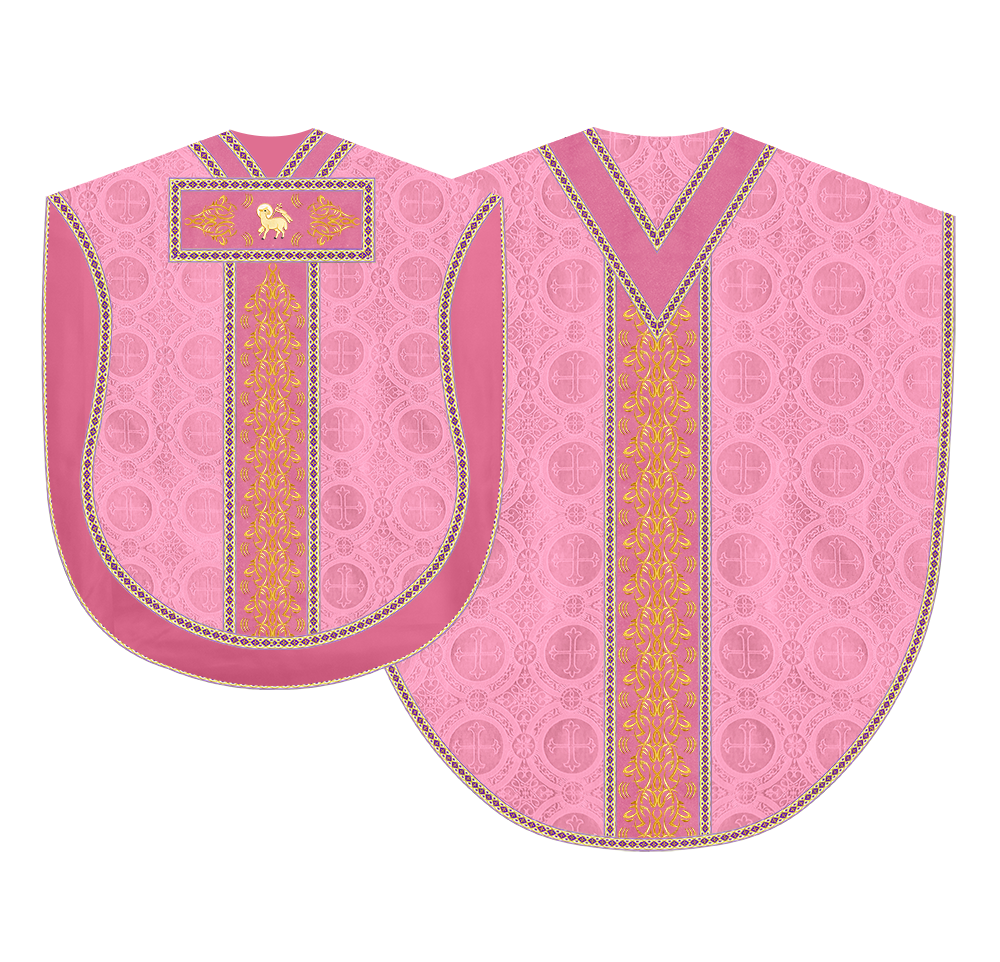 Borromean Chasuble Vestment With Braided Orphrey and Trims