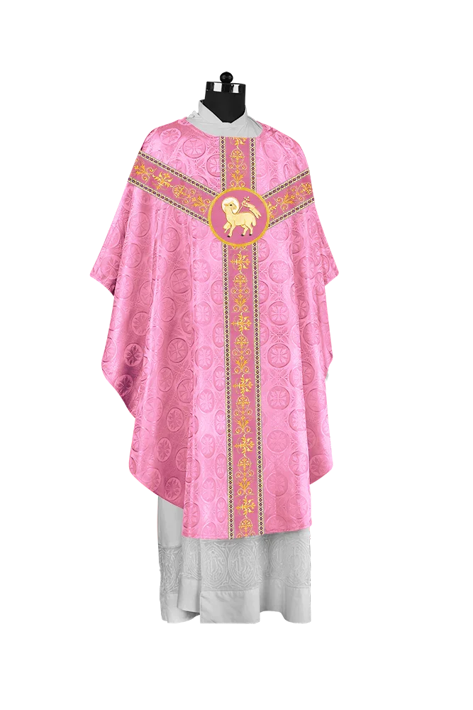 Elegant Gothic Chasuble with Embroidered Motif & Y-type Orphrey