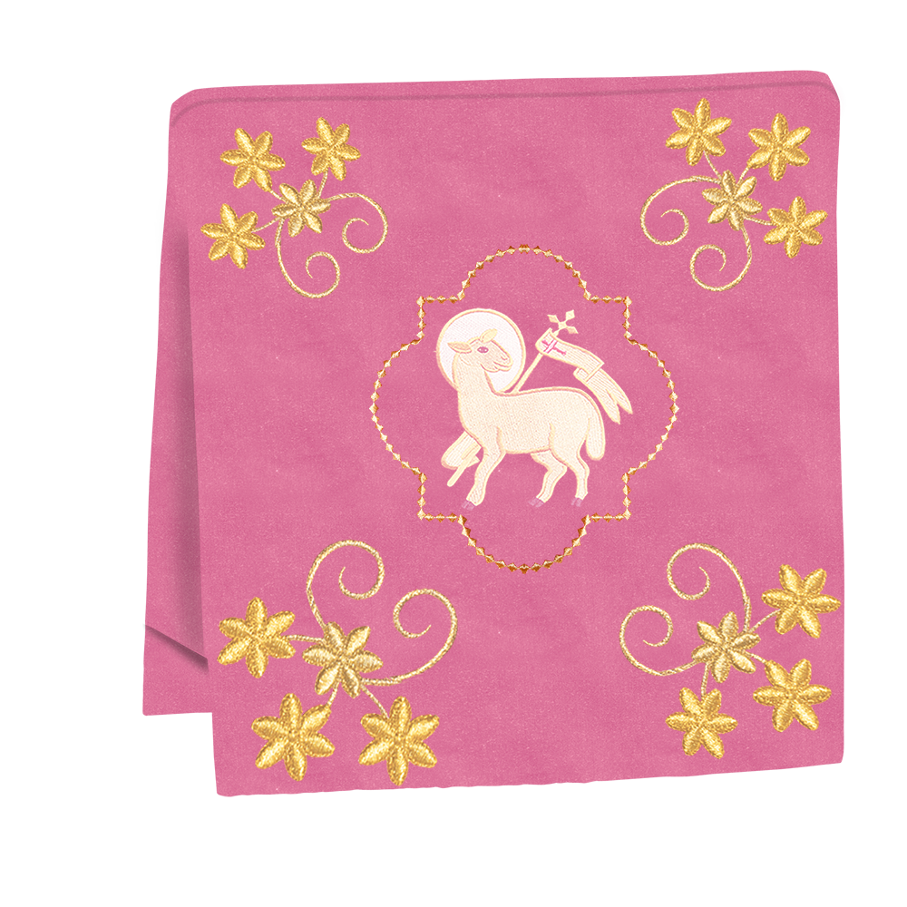 Elegant Embroidered Altar Cloth with Decorative Trim