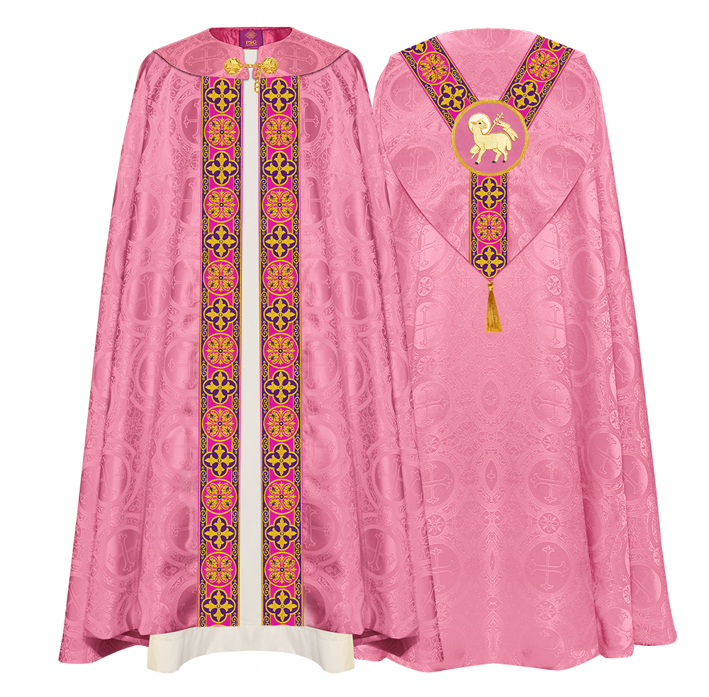 Gothic Cope Vestment with Y Type Motif and Braided Trims