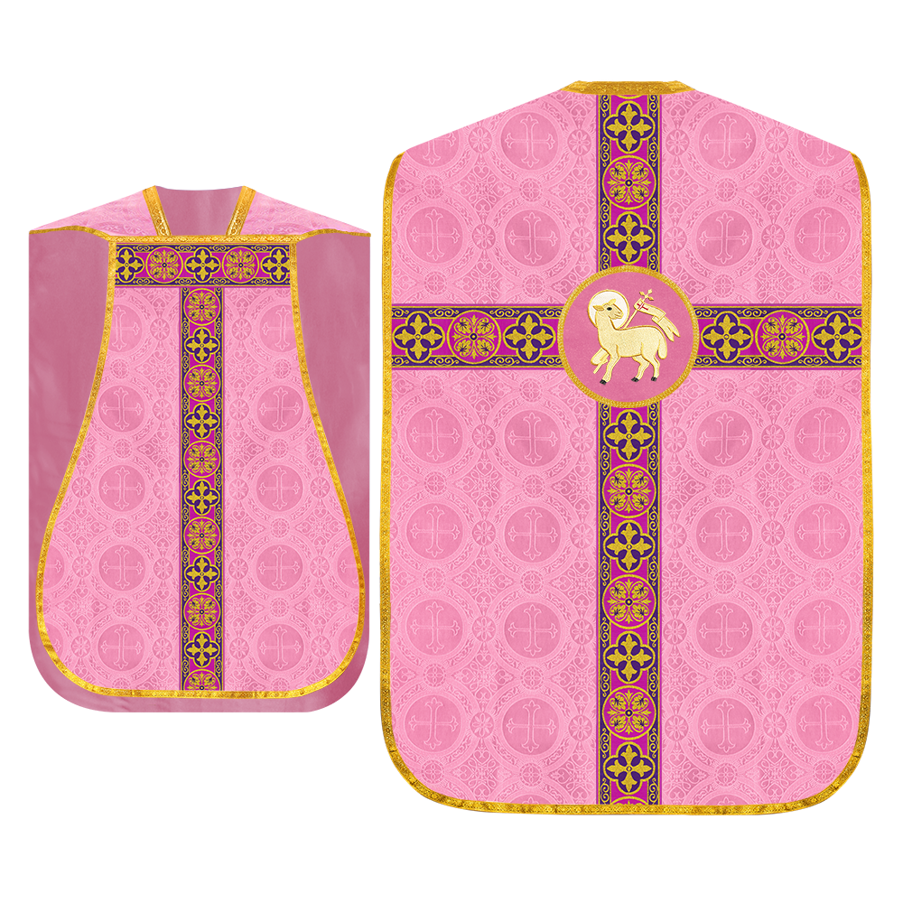 Roman Fiddleback Vestment with Motifs and Braided Trims