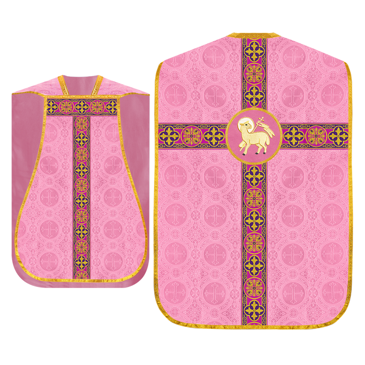 Roman Fiddleback Vestment with Motifs and Braided Trims