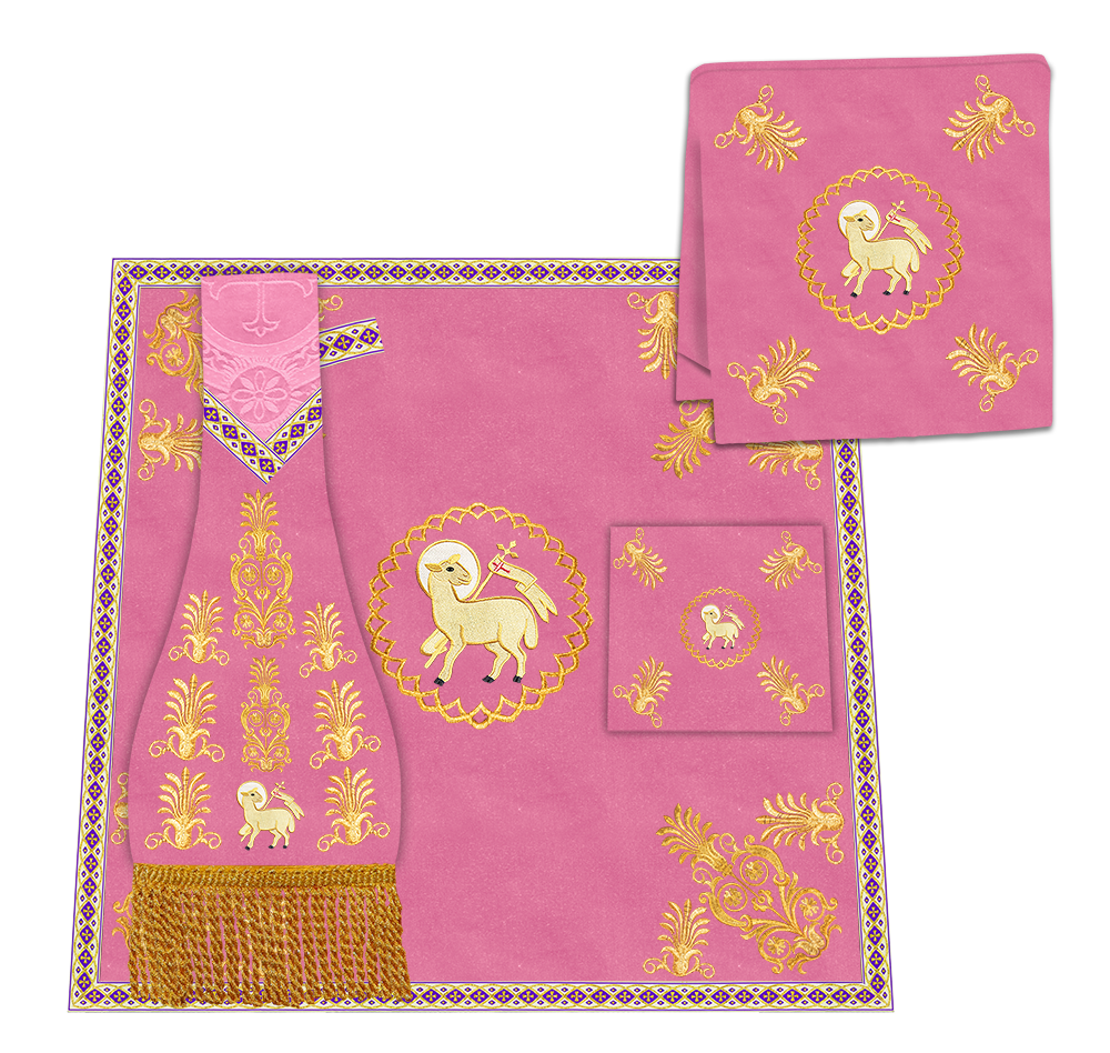 Altar Cloth with Embroidered Motif and Trims