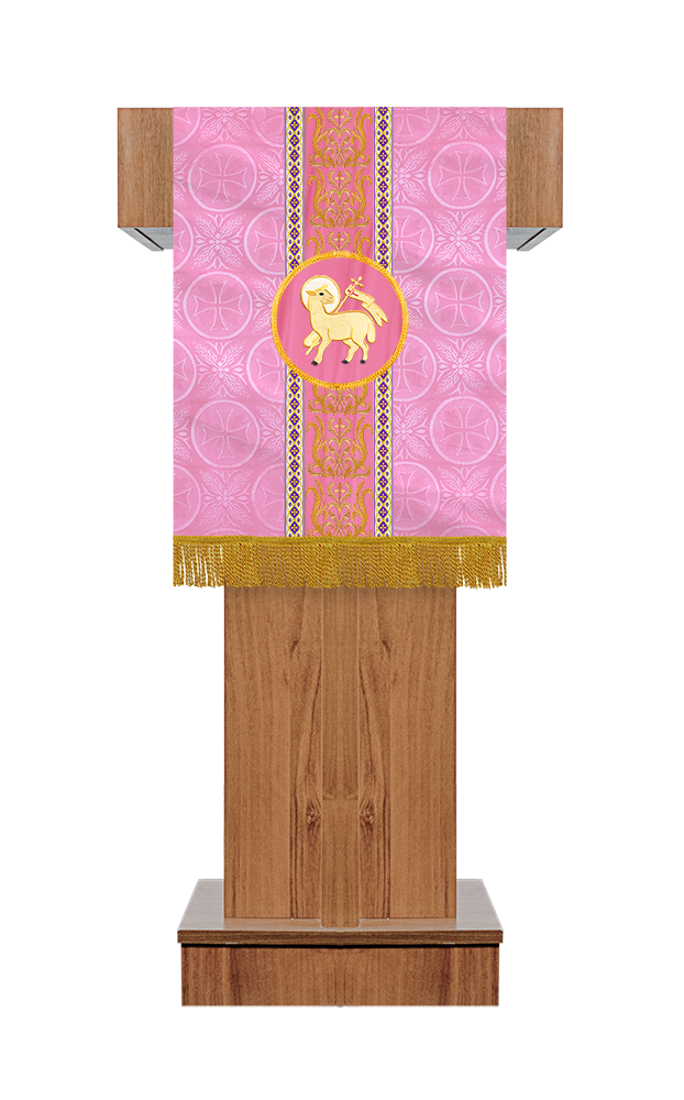 Liturgical Pulpit Cloth with Intricate Orphrey and Motif