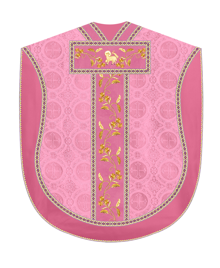 Borromean Chasuble Vestment Ornated With Floral Design and Trims