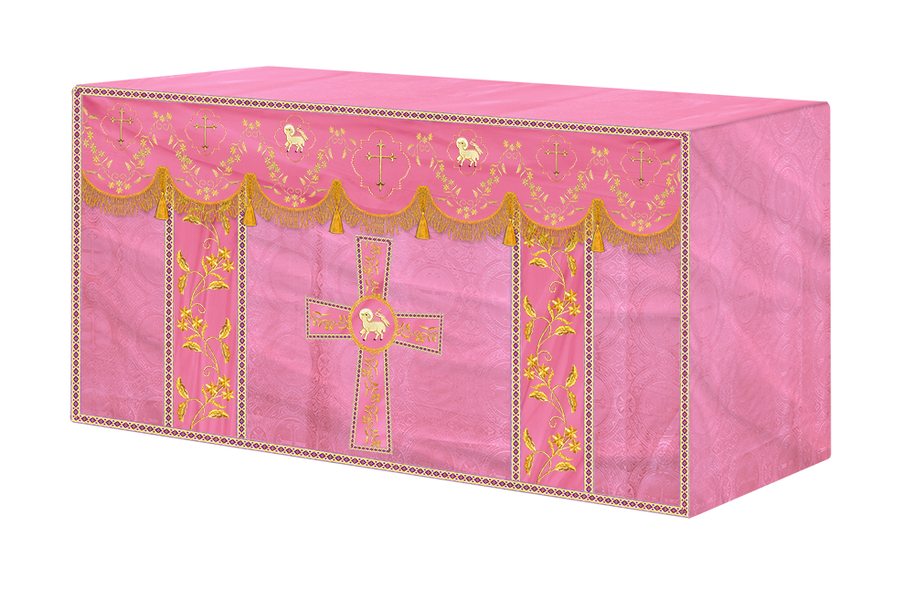 Altar Table Cloth With Floral Embroidery trims