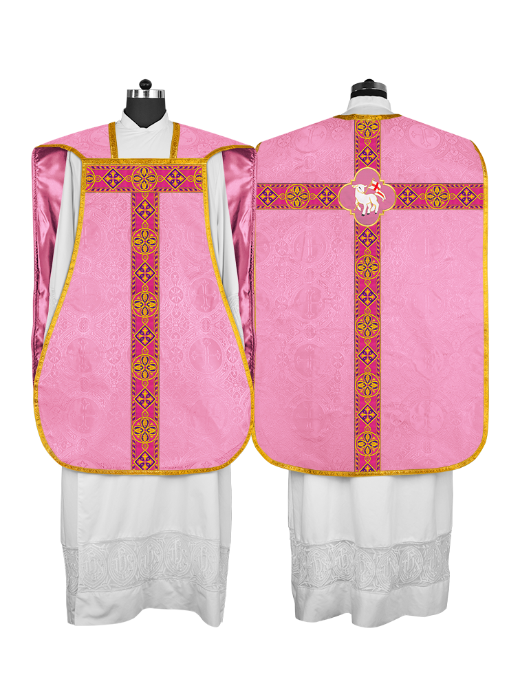 Casulla romana con trenzas tejidas