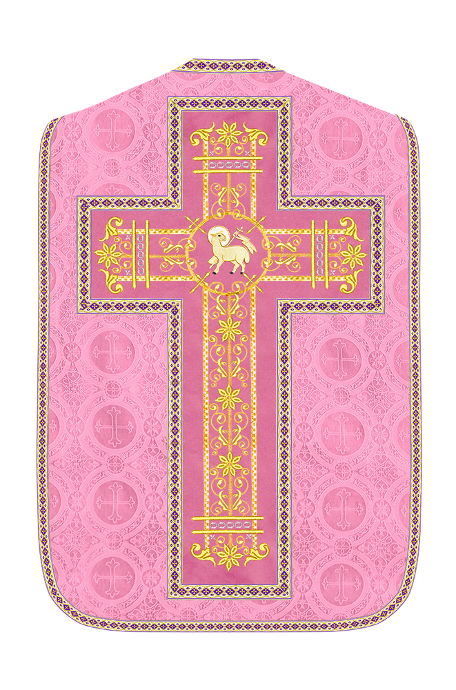 Roman Chasuble Vestment Enhanced With Orphrey and Trims