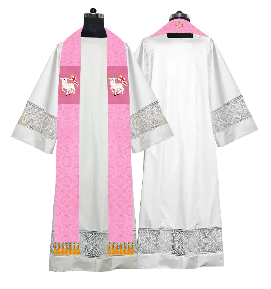 Ordination Stole with Embroidered Spiritual Motif