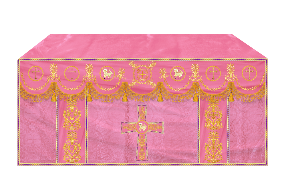 Altar Cloth with Embroidered Motif and Trims
