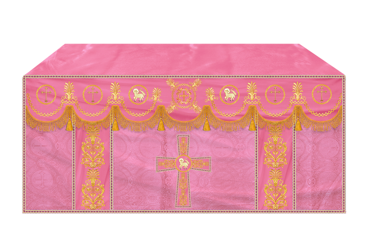 Altar Cloth with Embroidered Motif and Trims