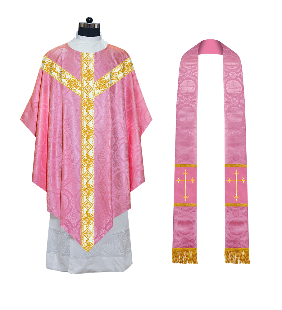 Pugin Chasuble with Braided Orphrey