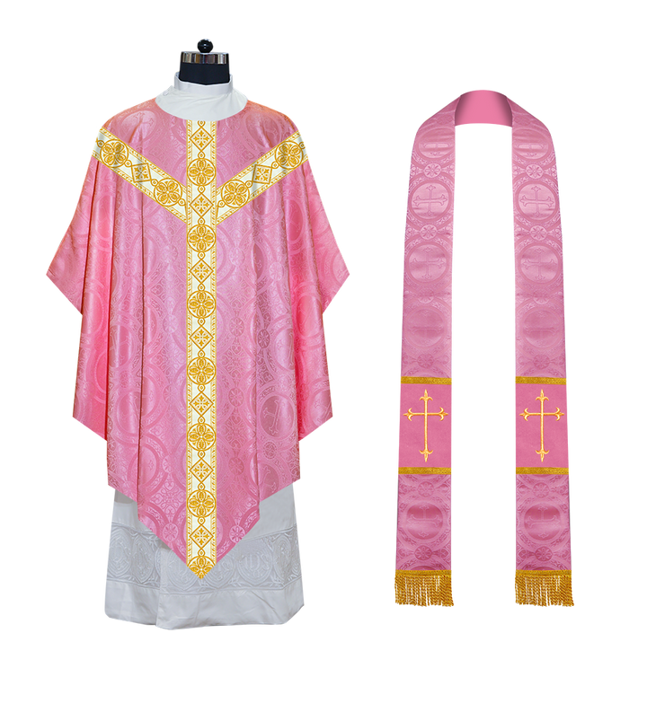 Pugin Chasuble with Braided Orphrey