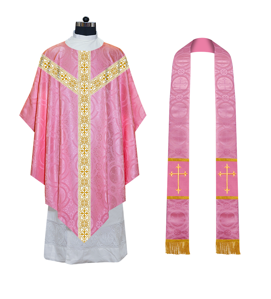 Pugin Chasuble with Braided Orphrey