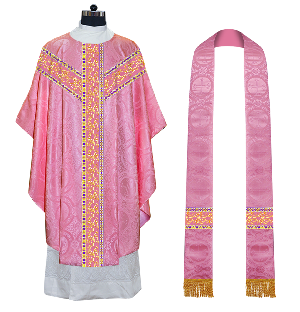 Gothic Chasuble Vestments with embroidery and trims