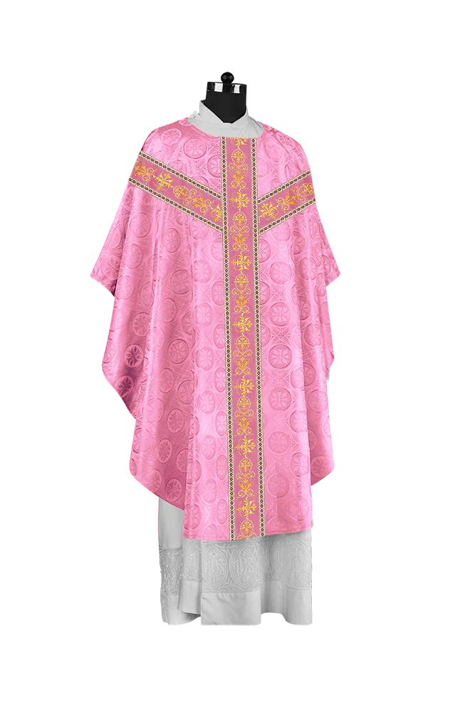 Elegant Gothic Chasuble with Embroidered Motif & Y-type Orphrey