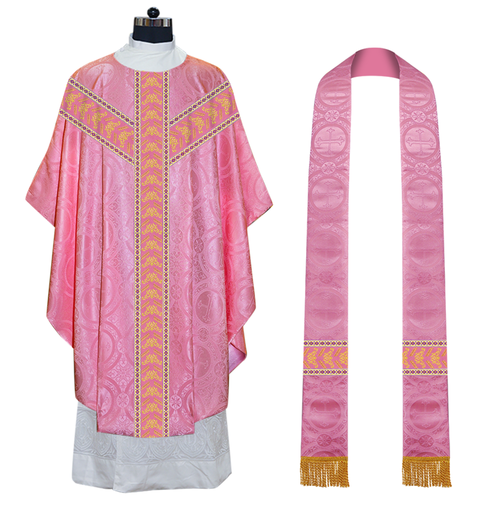 Gothic Chasuble Vestments With Ornate Embroidery And Trims