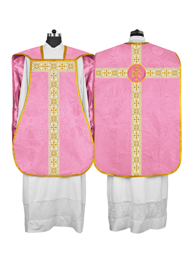 Casulla católica romana con motivo espiritual 