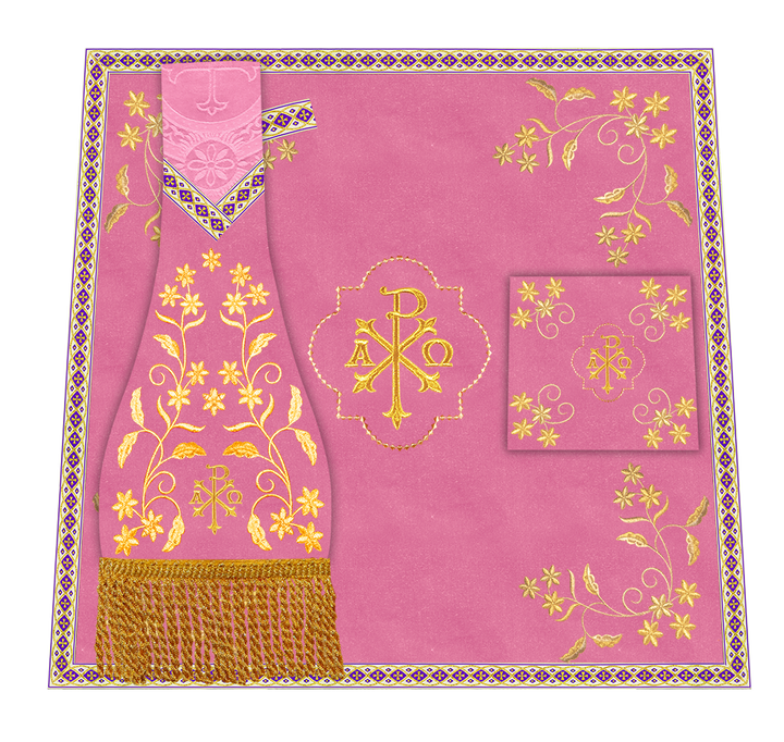 Borromean Chasuble Vestment Ornated With Floral Design and Trims