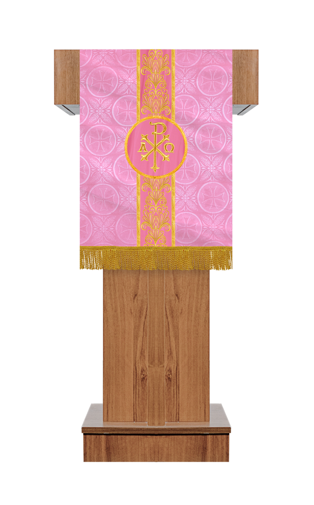 Premium Pulpit / Lectern Hanging with Embroidered Trims and Motif