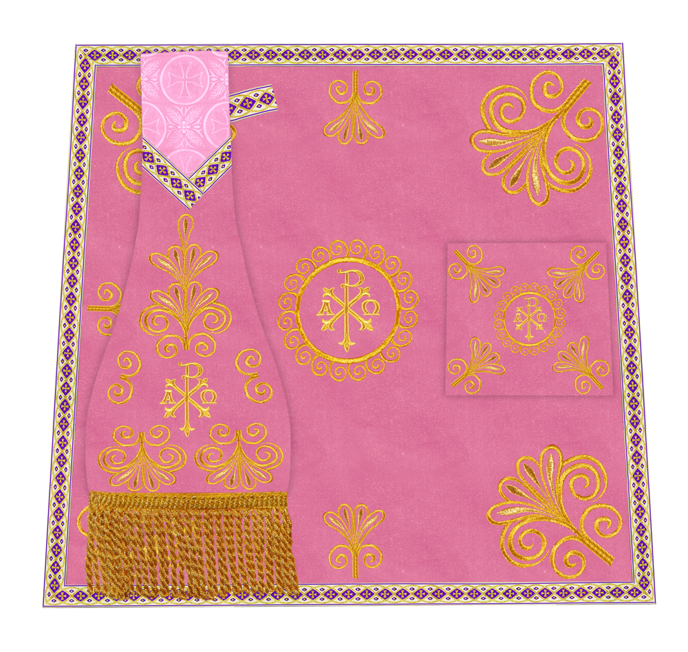 Elegant Church Mass Set with Embroidered Motifs