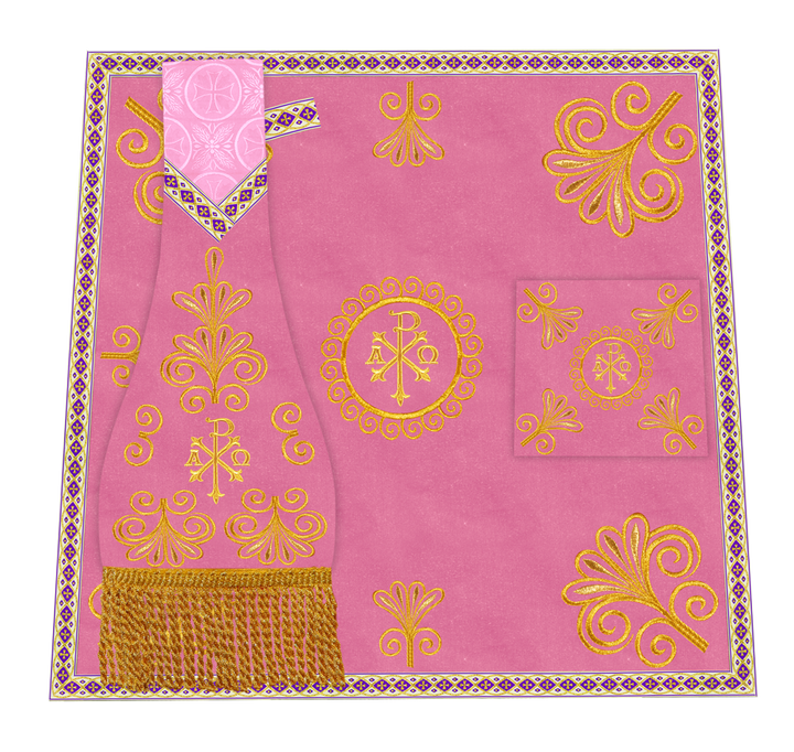 Elegant Church Mass Set with Embroidered Motifs
