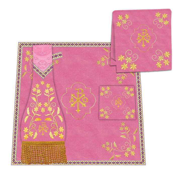 Gothic Chasuble Vestments With Floral Design and Trims