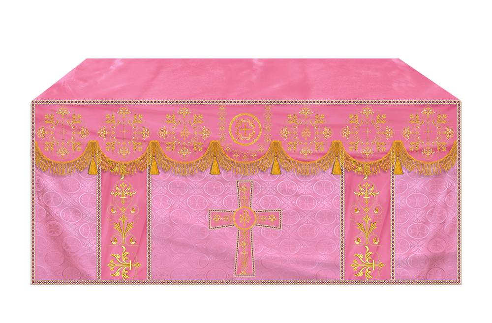 Embroidered Liturgical Church Altar Cloth with Spiritual Motif
