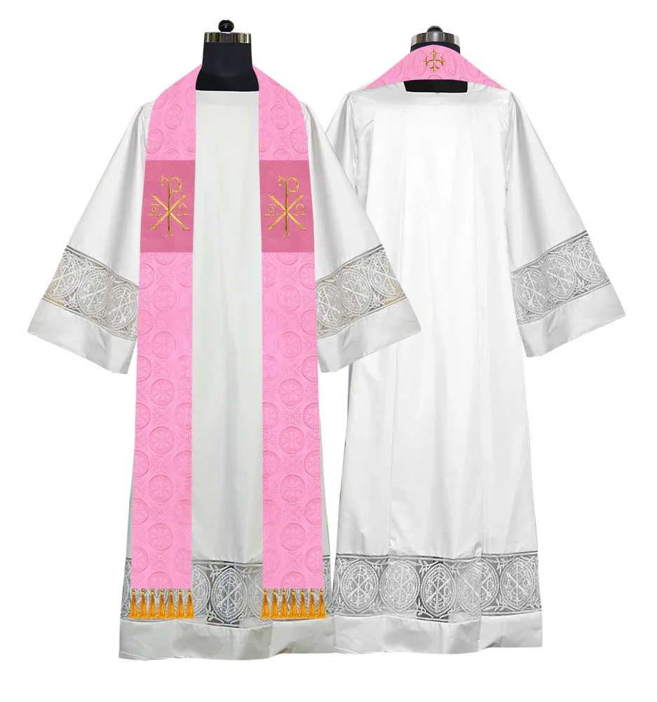 Ordination Stole with Embroidered Spiritual Motif