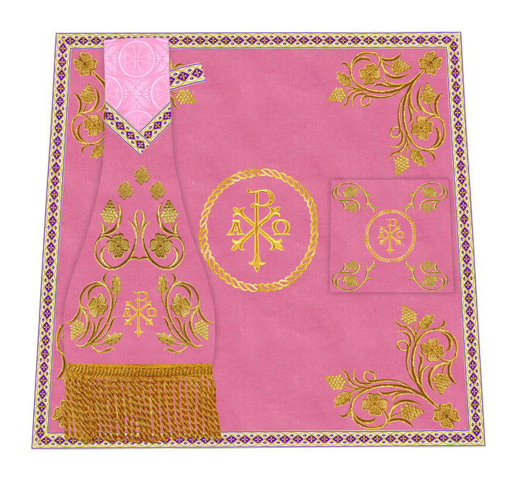 Embroidered Altar Cloth Embellished with Spiritual Motifs