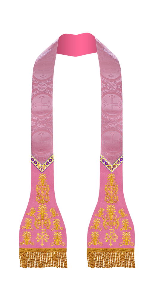 Embroidered Roman stole with Motif and trims