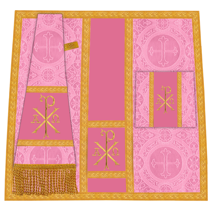 Gothic cope vestment with Y type braided orphrey