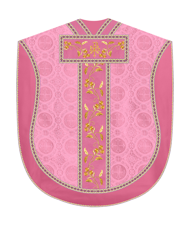 Borromean Chasuble Vestment Ornated With Floral Design and Trims