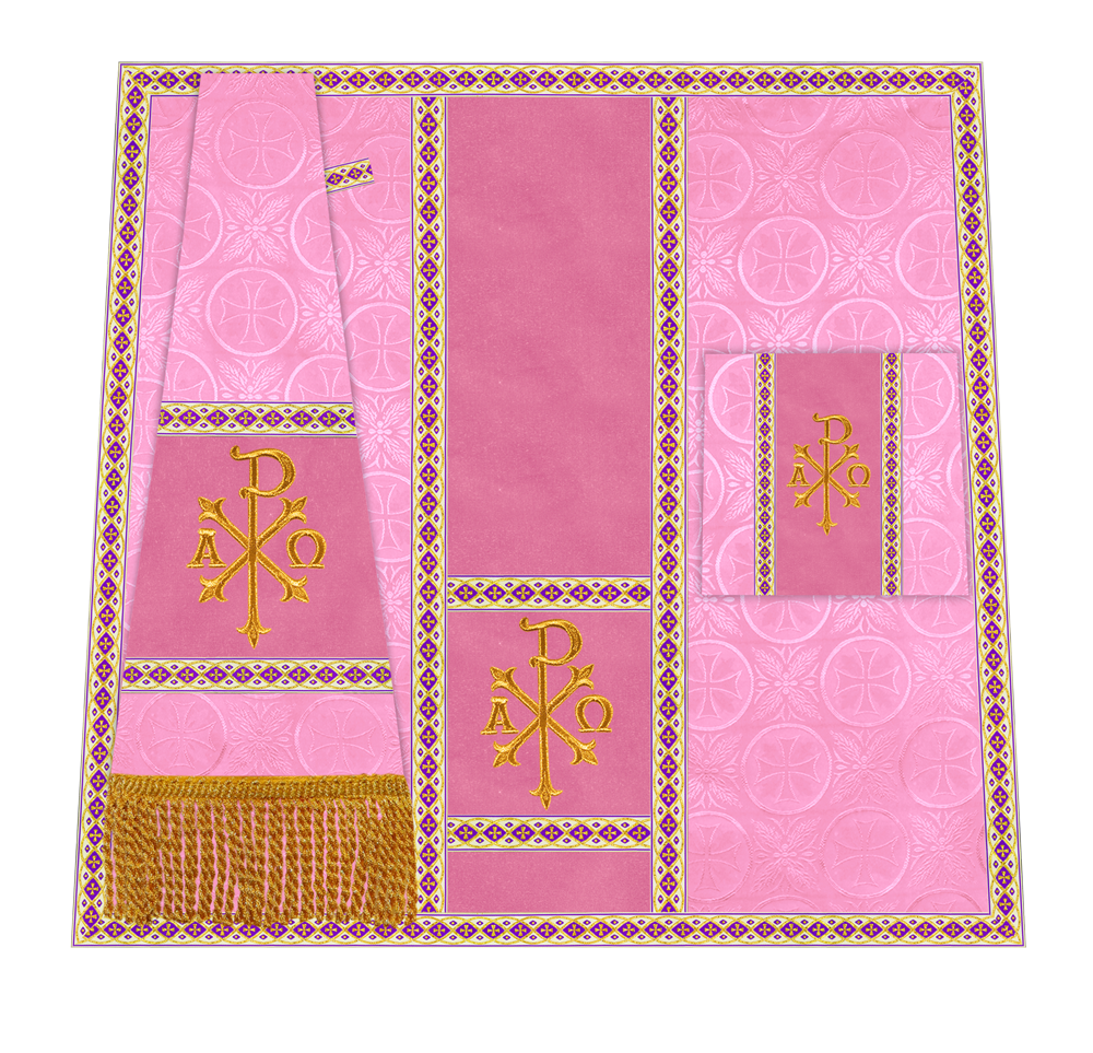 Traditional Altar Mass Set with  Embroidered Motifs
