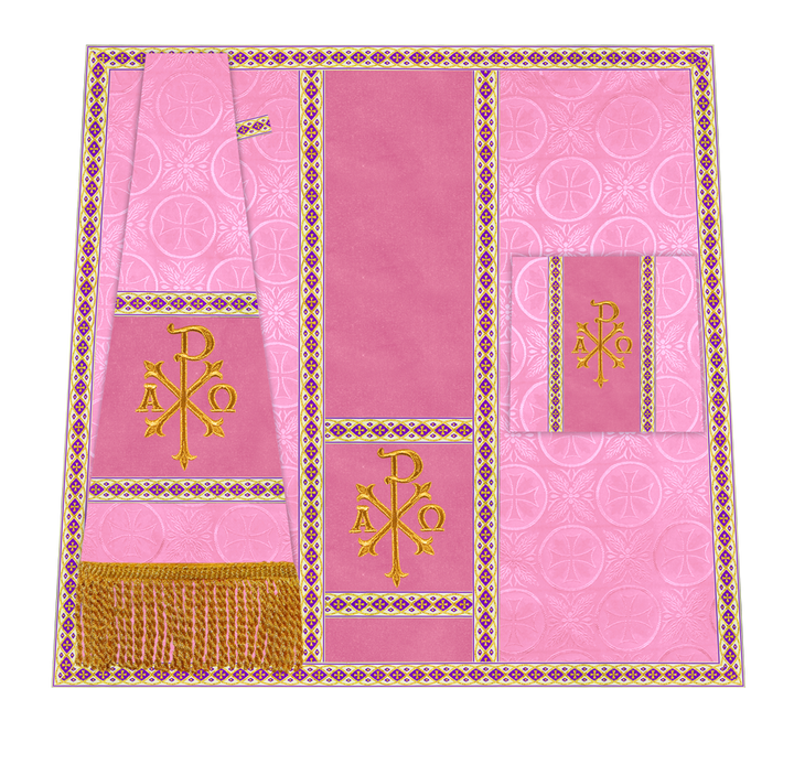 Traditional Altar Mass Set with  Embroidered Motifs