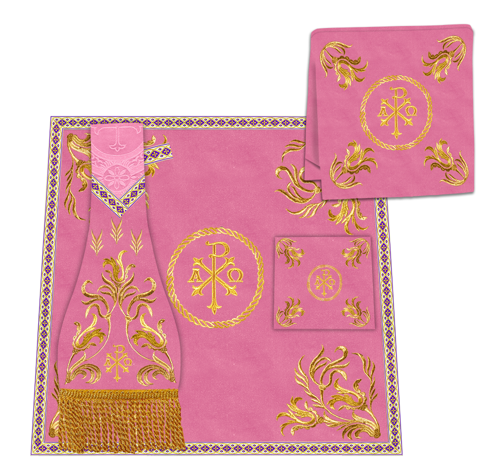 Roman Chasuble Vestment With Woven Braids and Trims